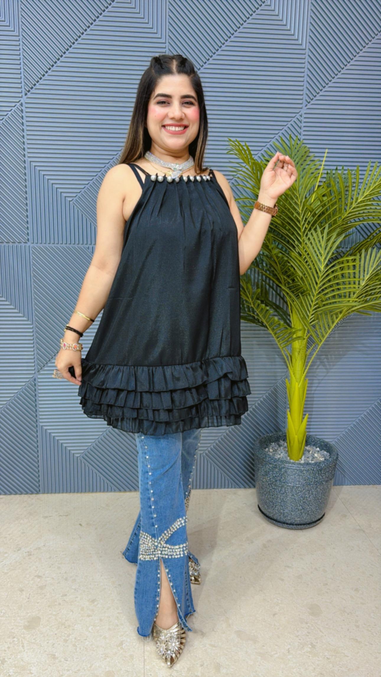 Cut sleeve Top With Beautiful Neck GGR1458