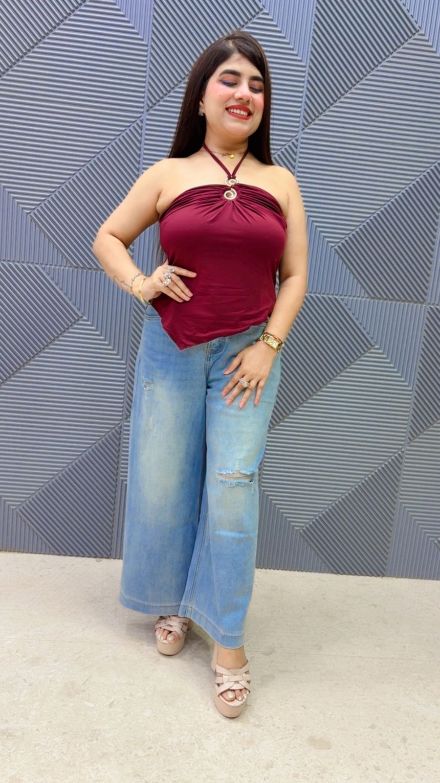 BEAUTIFULL NECK TOP GGR5170 Girls Glitters