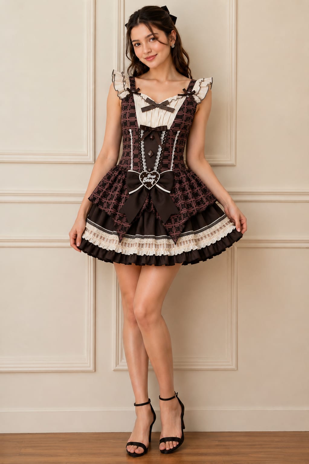 BEAUTIFUL PREMIUM CHOCOLATE BEAR DRESS GGR5271 Girls Glitters