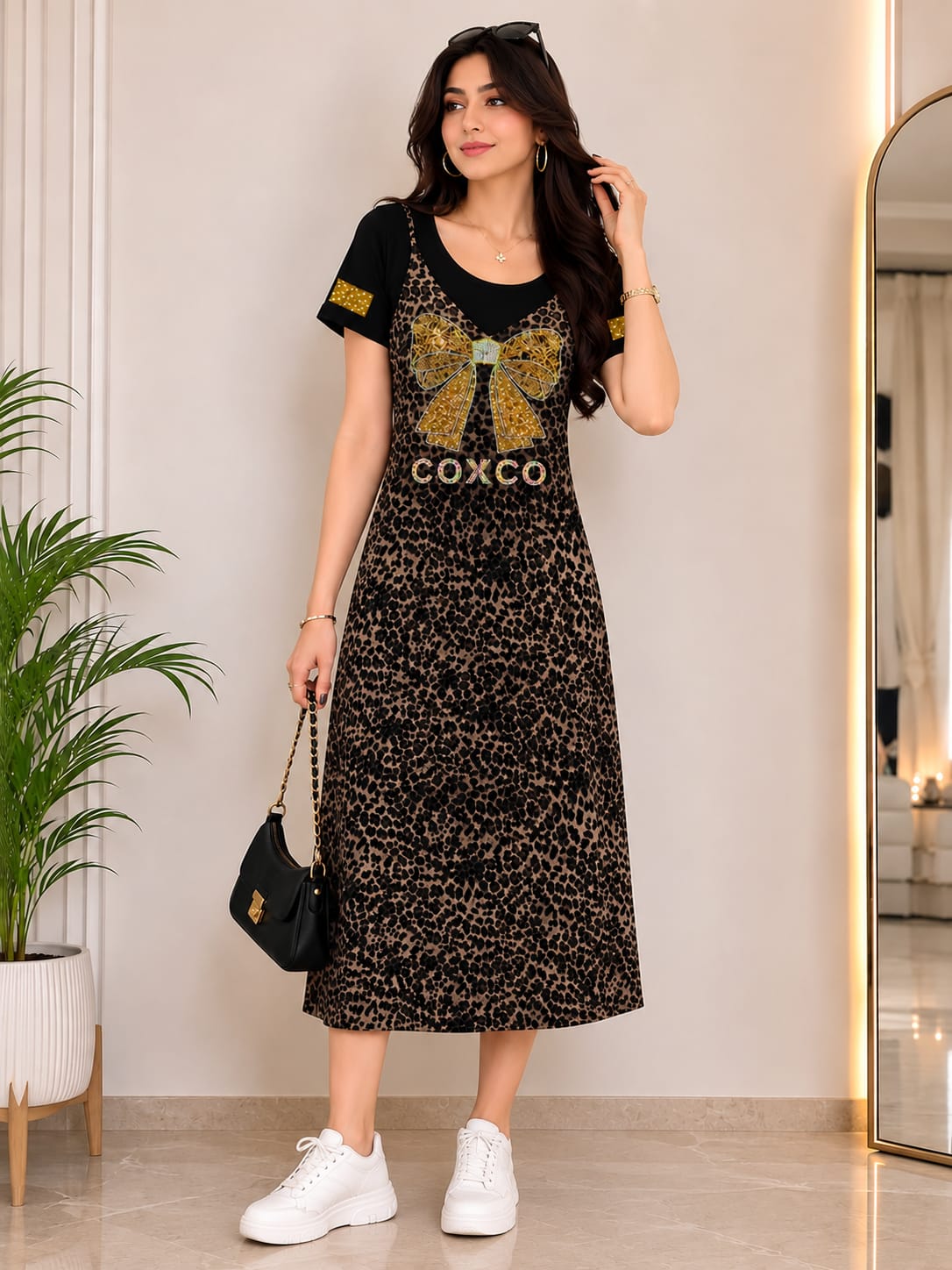 BEAUTIFUL LEOPARD DRESS GGR5286 Girls Glitters