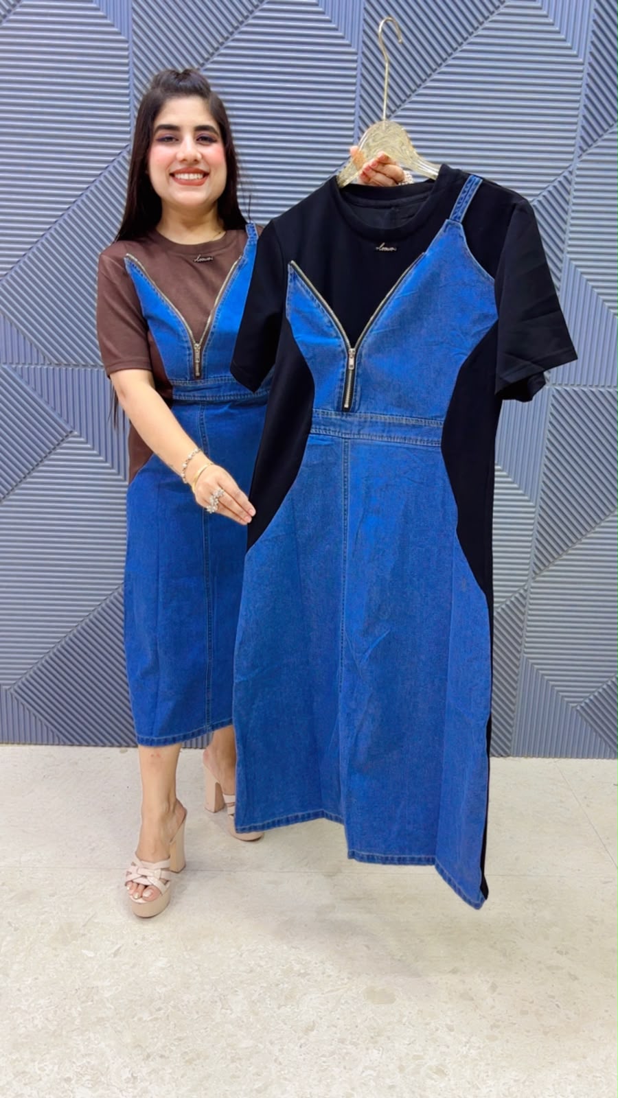 BEAUTIFUL DENIM DRESS GGR5229 Girls Glitters