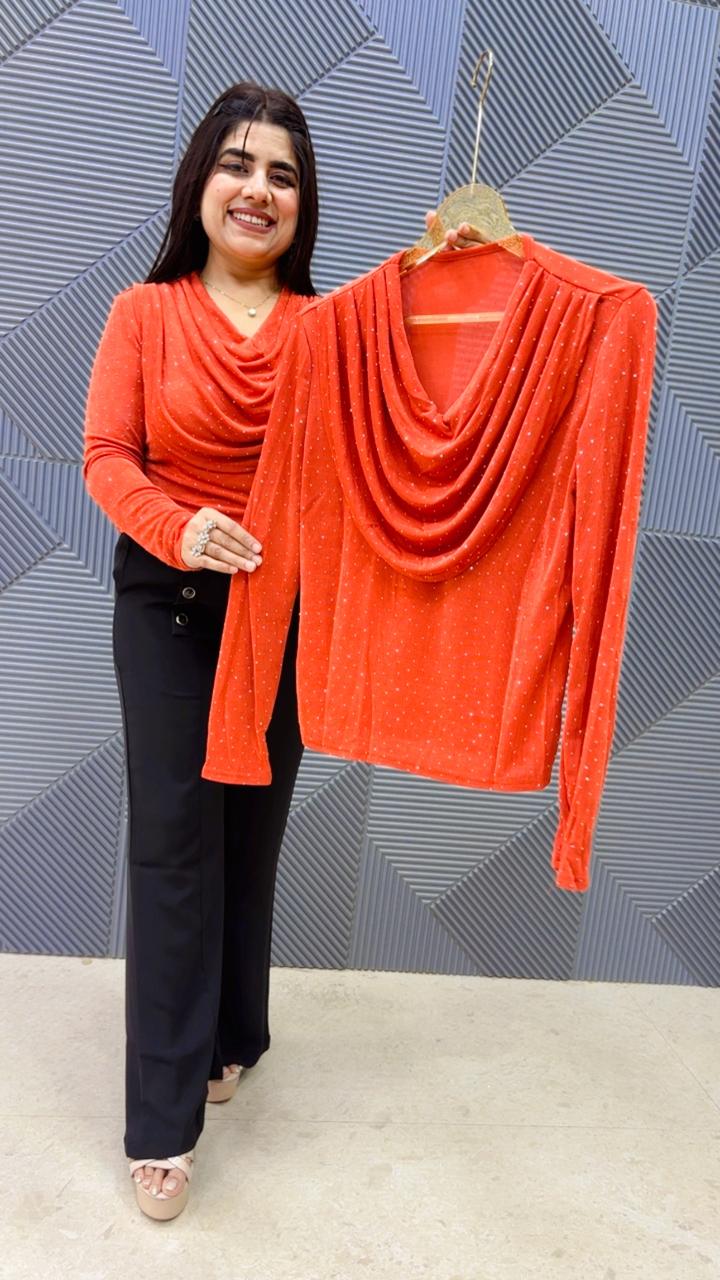 BEAUTIFUL CAOUL NECK TOP GGR5134 Girls Glitters