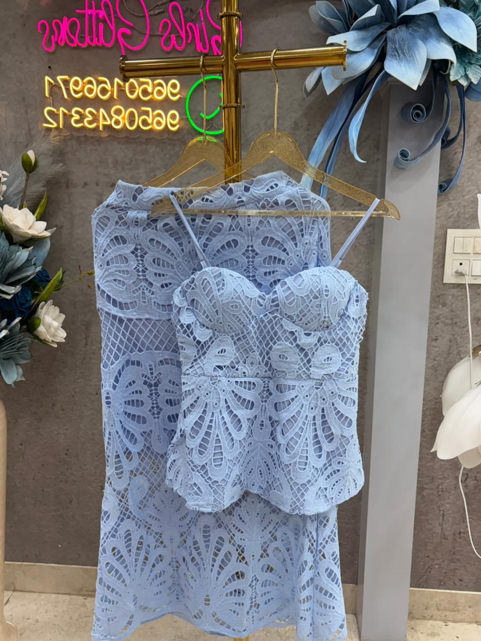 BEAUTIFUL CROSIA SKIRT SET WITH BELT GGR4480 Girls Glitters