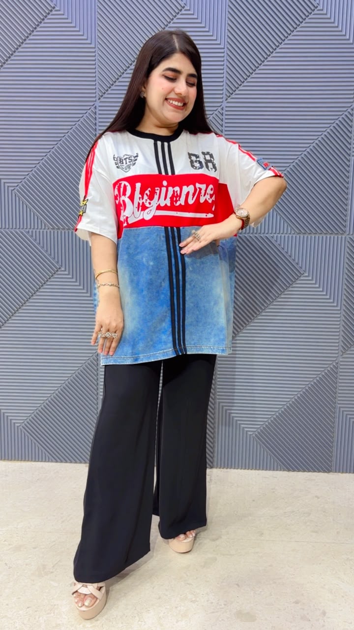 BEAUTIFULL  DENIM T-SHIRT GGR5191 Girls Glitters