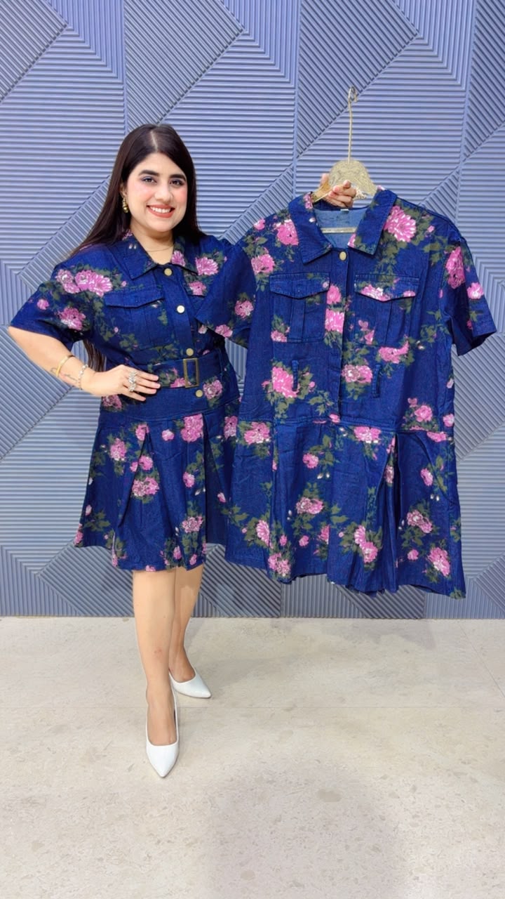 BEAUTIFULL COTTON DENIM DRESS GGR5204 Girls Glitters