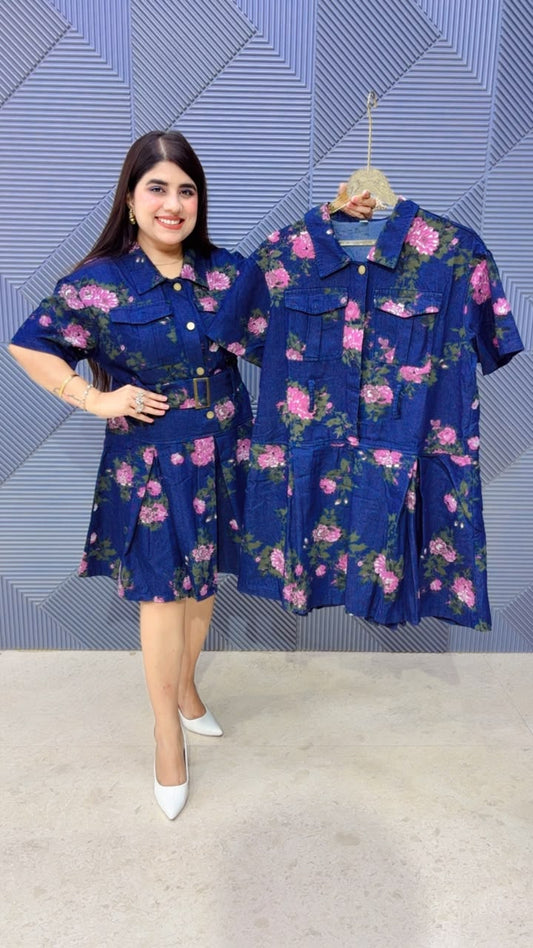 BEAUTIFULL COTTON DENIM DRESS GGR5204 Girls Glitters