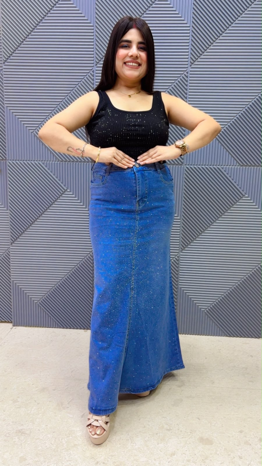 BEAUTIFUL FISH CURT DENIM SKIRT GGR5162 Girls Glitters