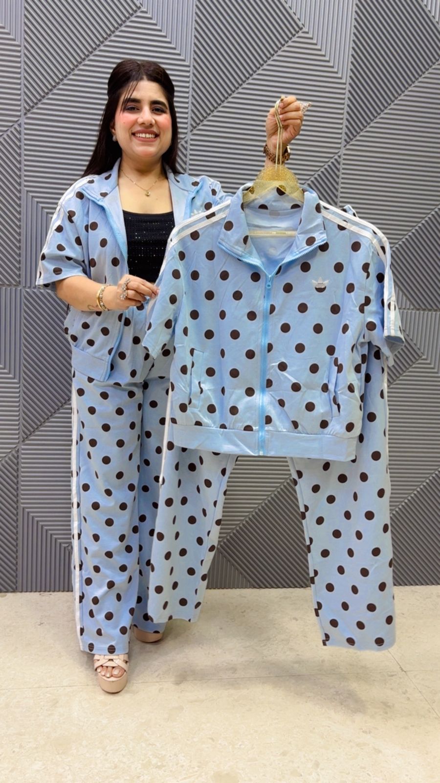 THIS BEAUTIFUL POLKA ZIPPER CORD SET GGR5136 Girls Glitters