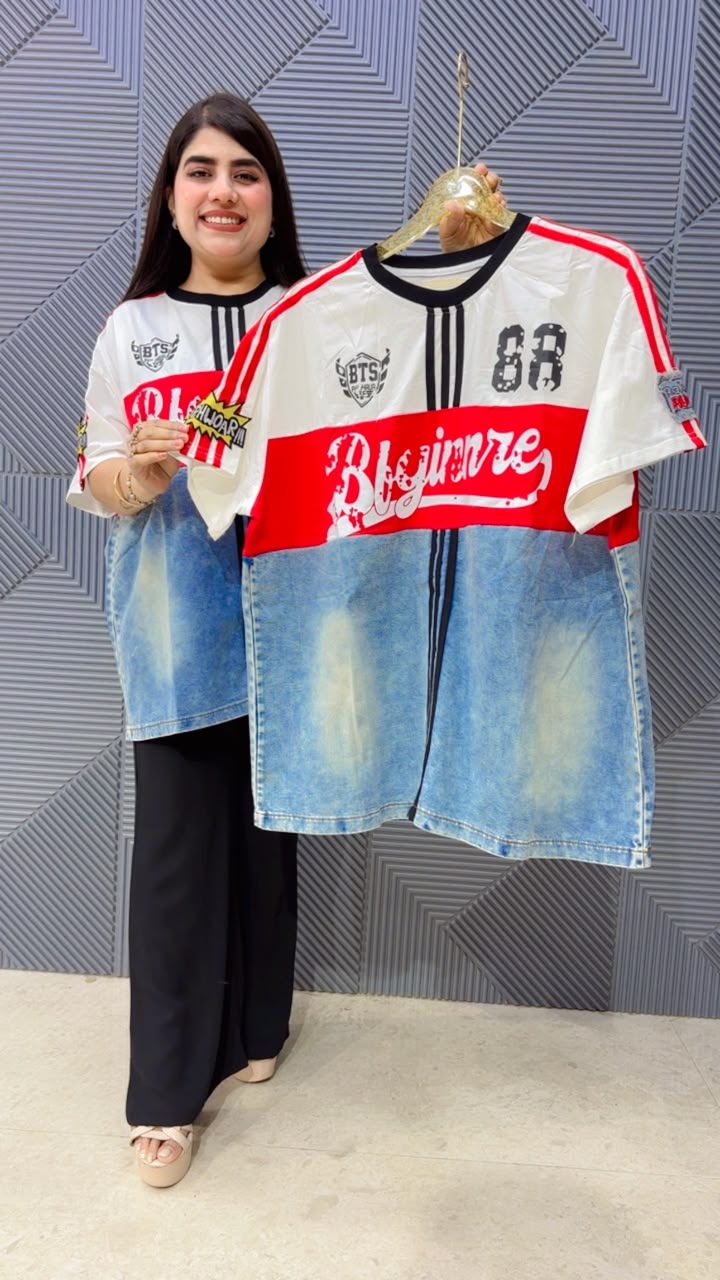 BEAUTIFULL  DENIM T-SHIRT GGR5191 Girls Glitters