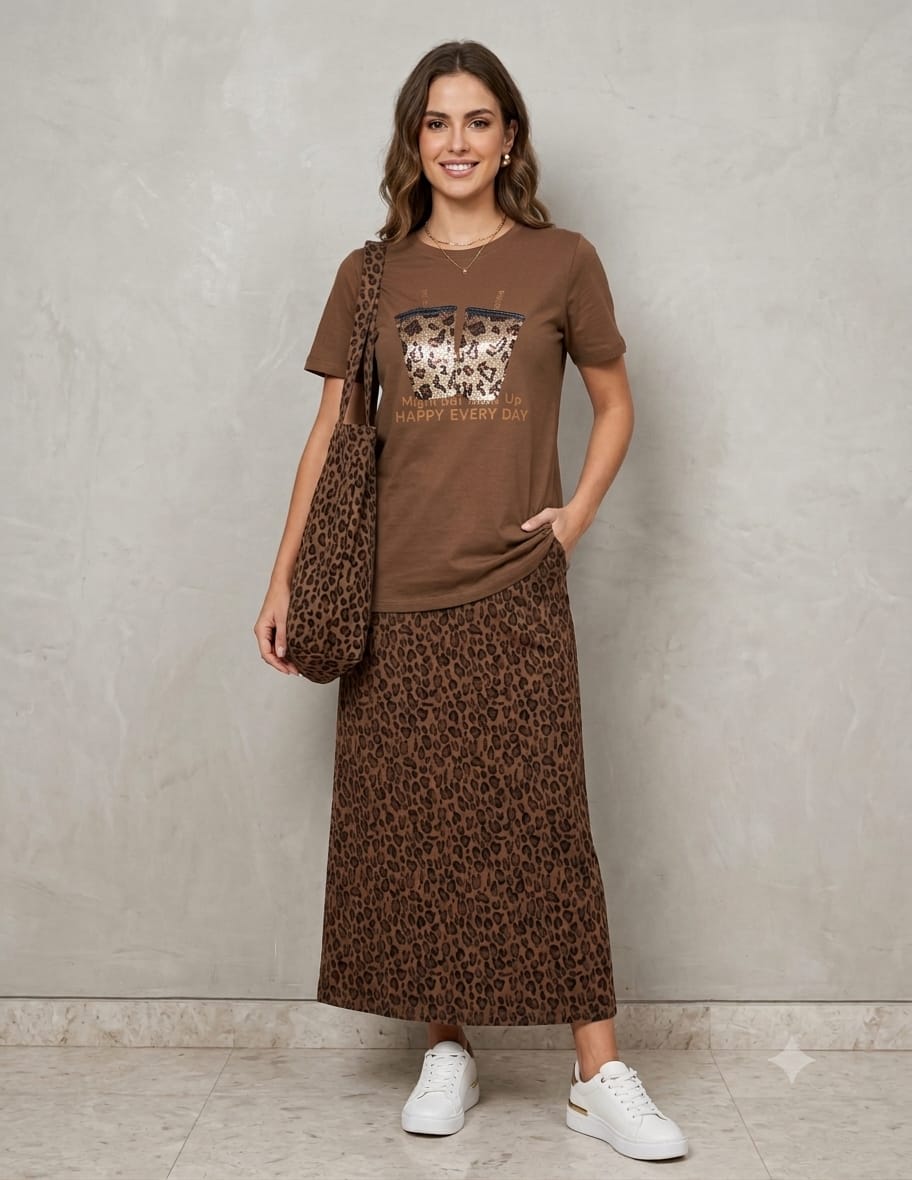 BEAUTIFUL SKIRT SET WITH BAG GGR5260 Girls Glitters