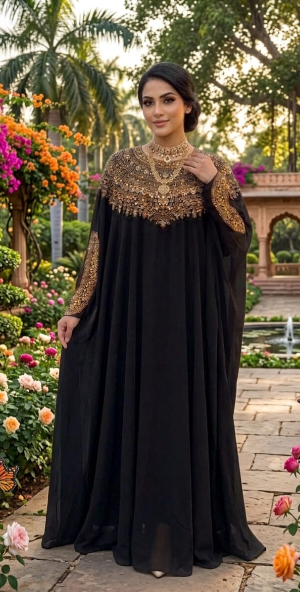 BEAUTIFUL EMBOYDERD HANDWORK FRONT AND BACK DRESS GGR5272 Girls Glitters