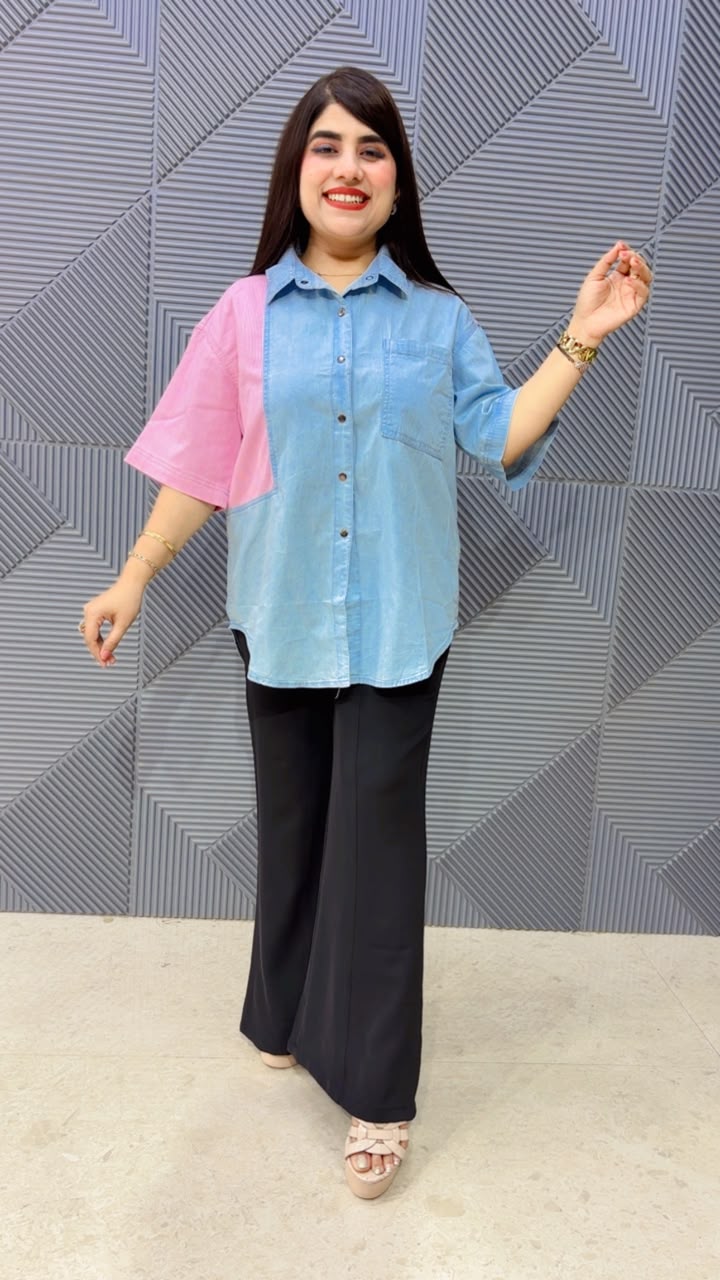 BEAUTIFUL DENIM COTTON SHIRT GGR5178 Girls Glitters
