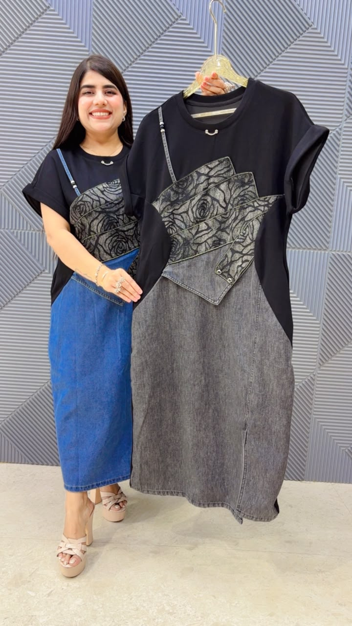 BEAUTIFUL DENIM DRESS GGR5194 Girls Glitters