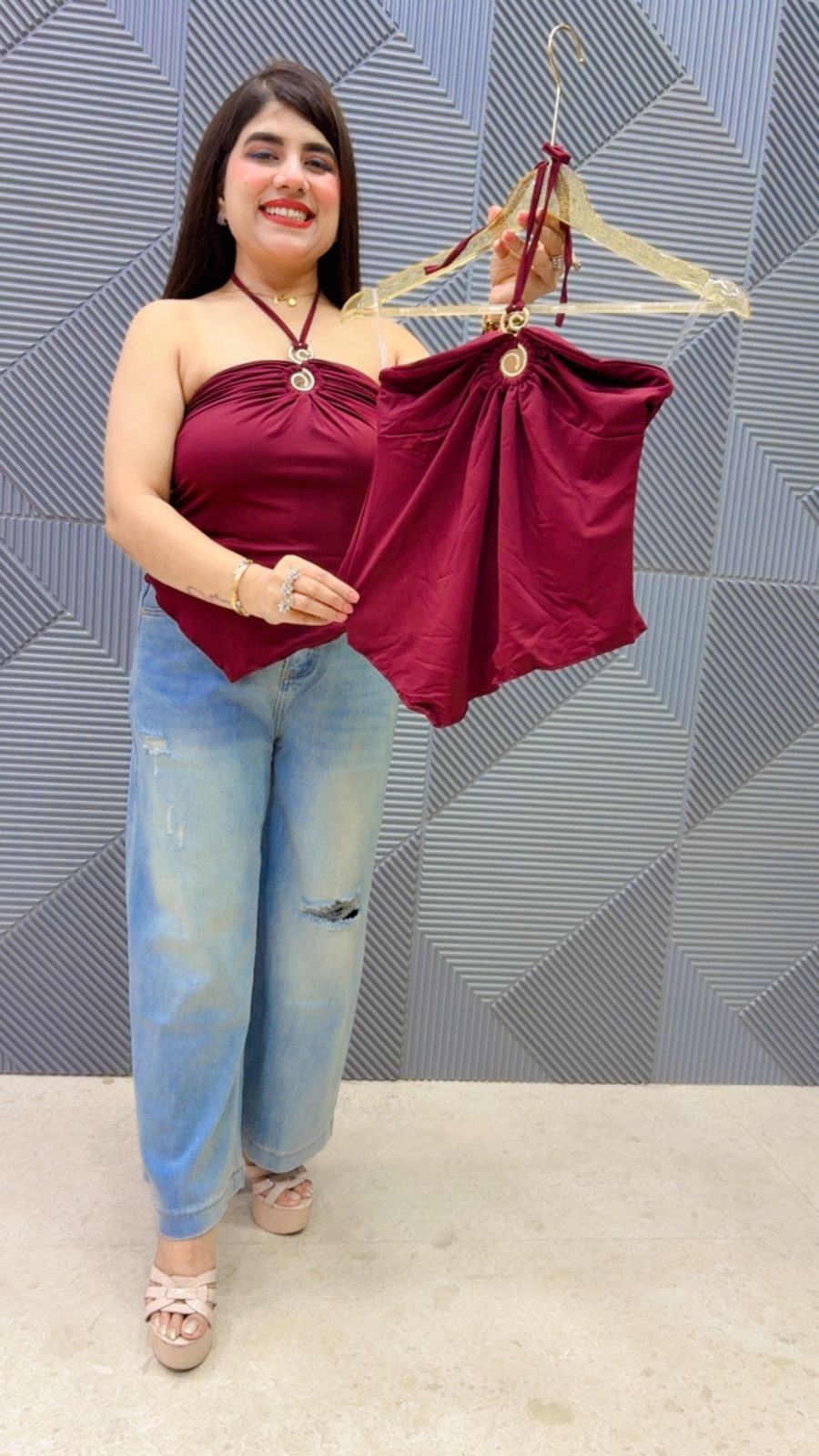 BEAUTIFULL NECK TOP GGR5170 Girls Glitters