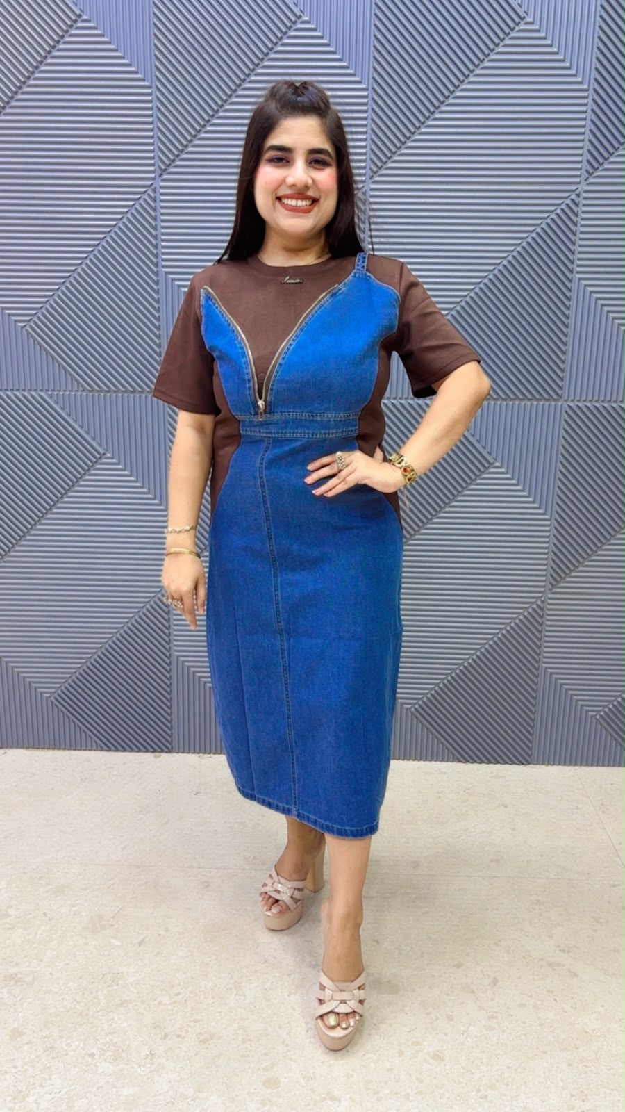 BEAUTIFUL DENIM DRESS GGR5229 Girls Glitters