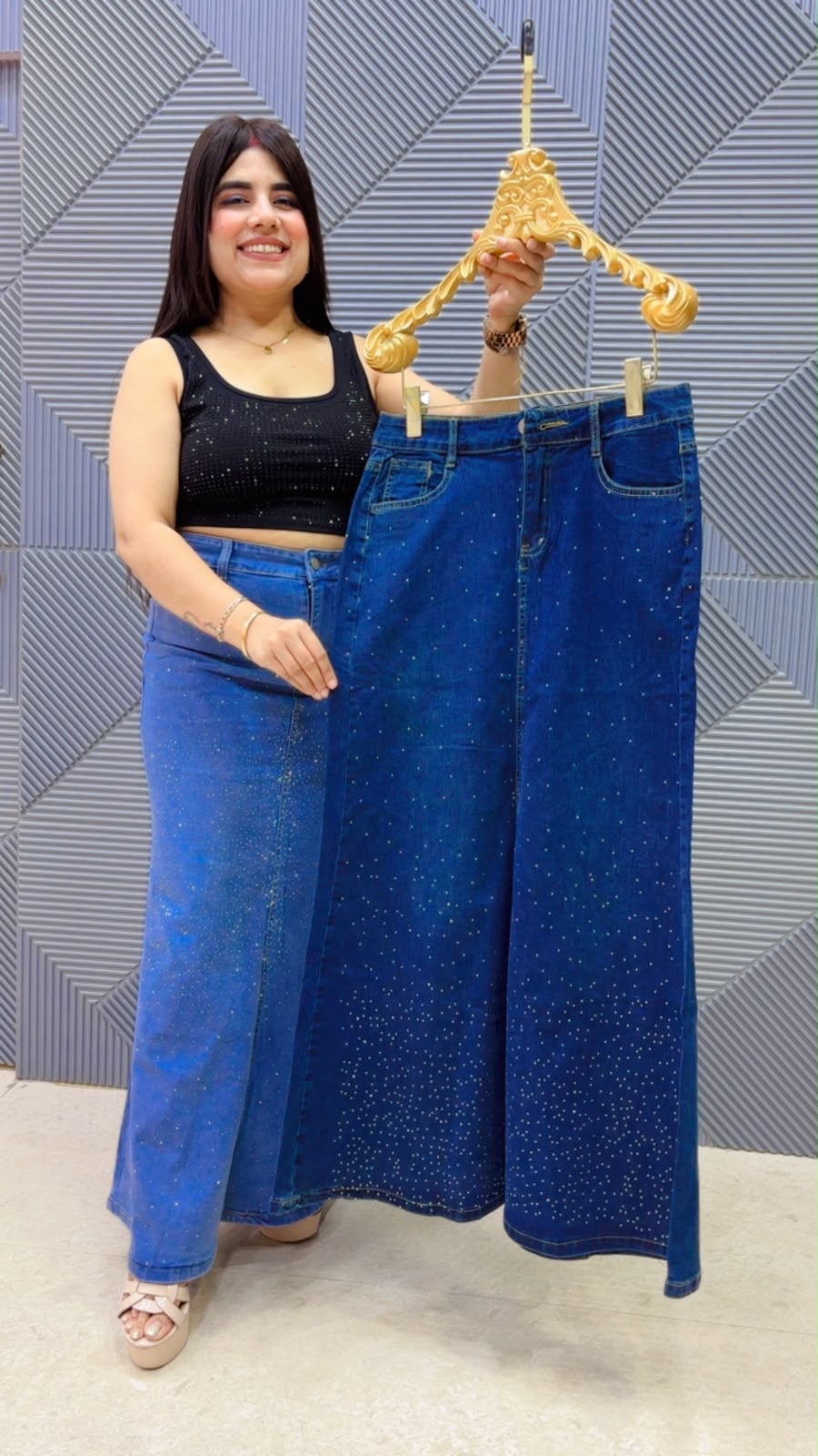 BEAUTIFUL FISH CURT DENIM SKIRT GGR5162 Girls Glitters