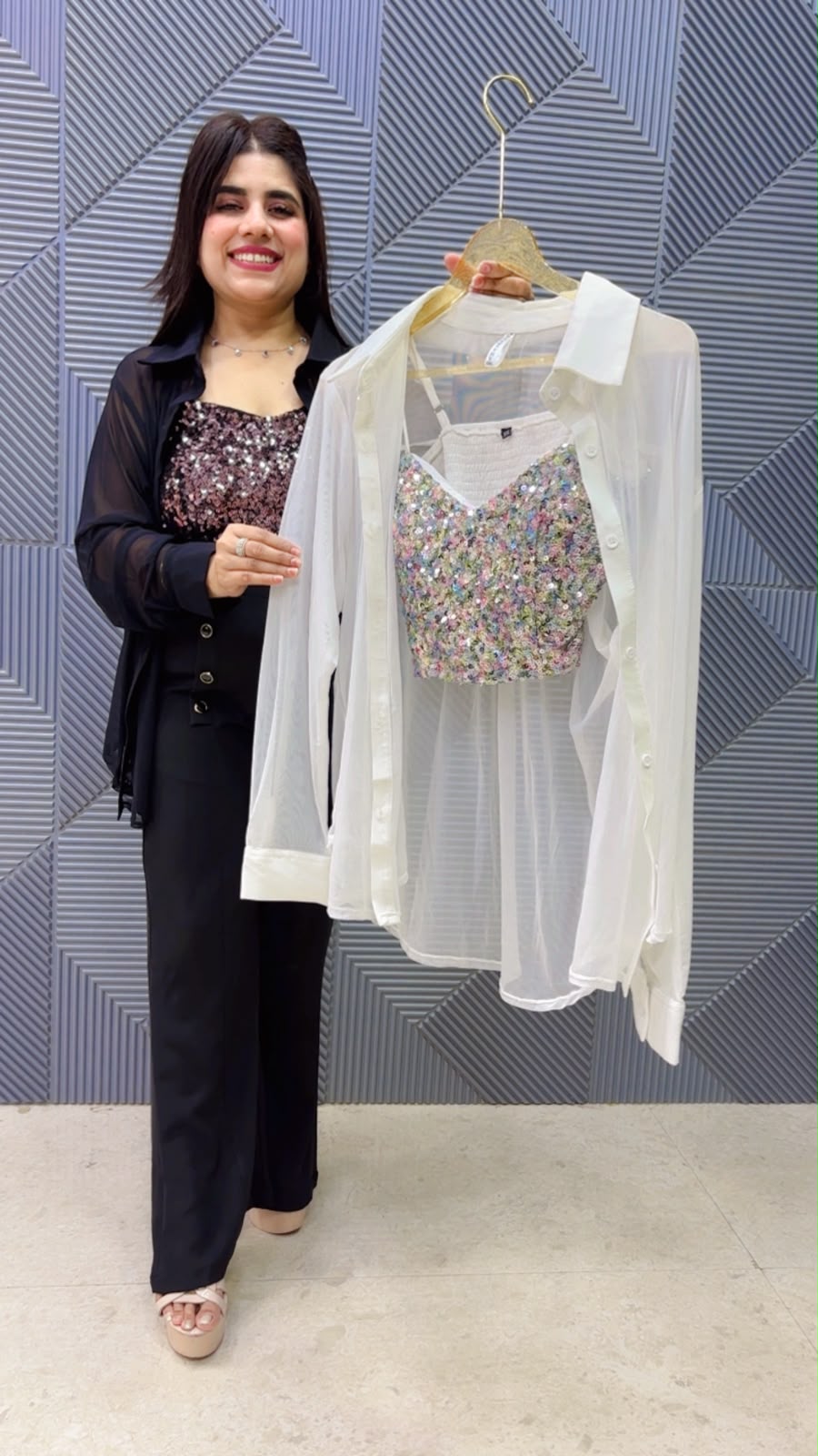 BEAUTIFUL SHIRT POWERNET WITH BUSTIER GGR5249 Girls Glitters