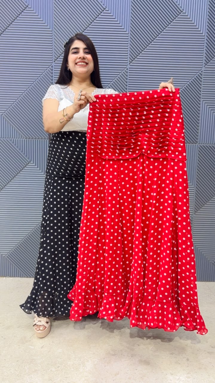 BEAUTIFULL LONG POLKA DOT SKIRT GGR5202 Girls Glitters