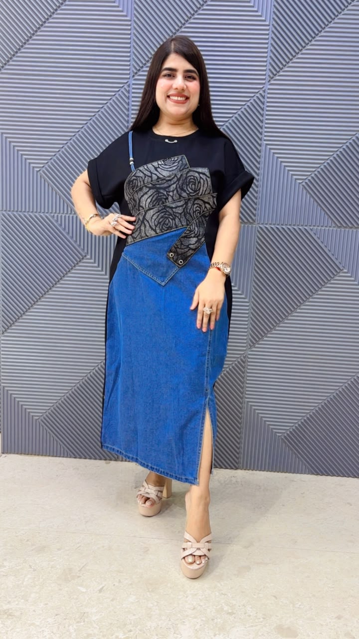 BEAUTIFUL DENIM DRESS GGR5194 Girls Glitters