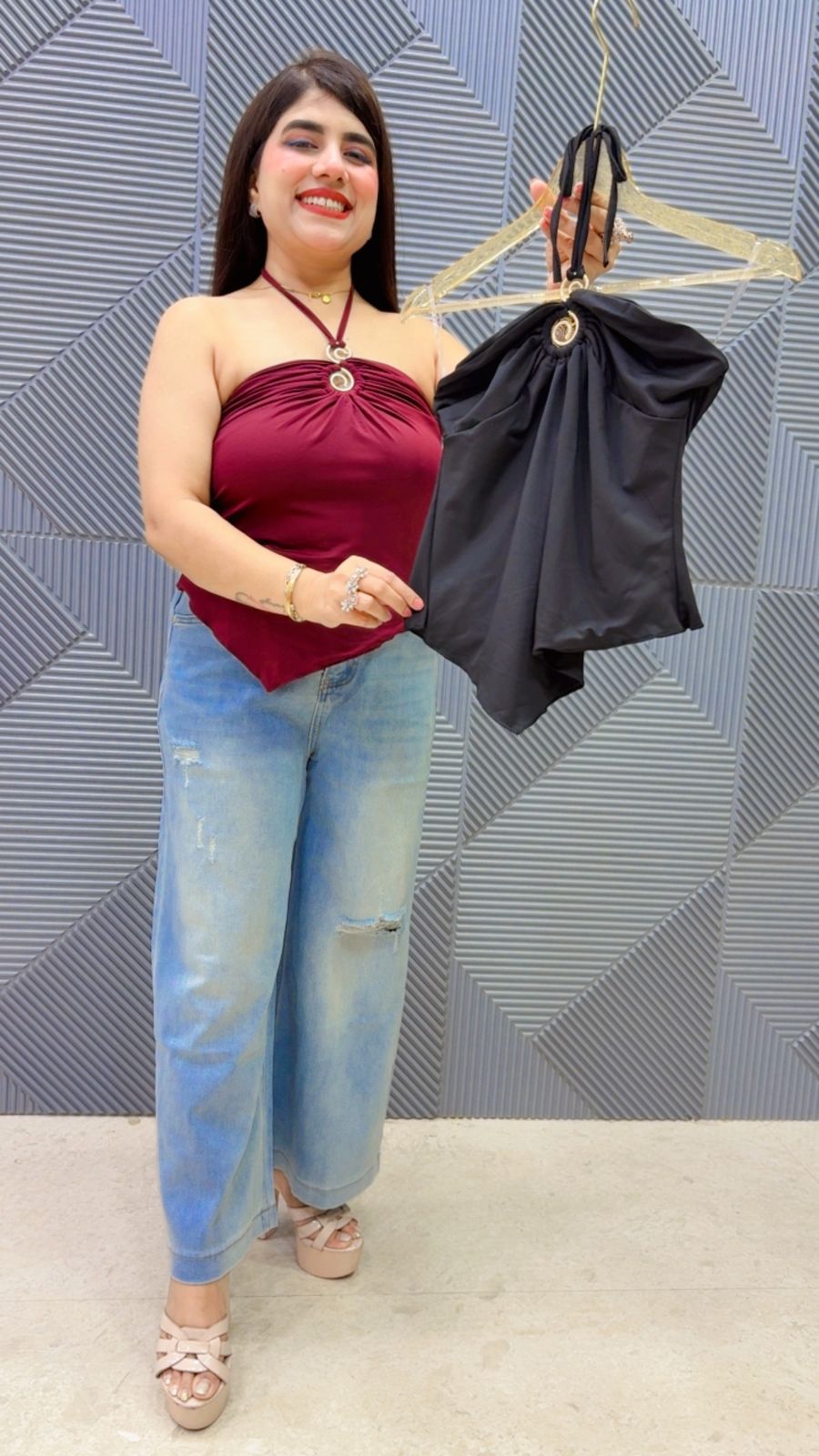 BEAUTIFULL NECK TOP GGR5170 Girls Glitters