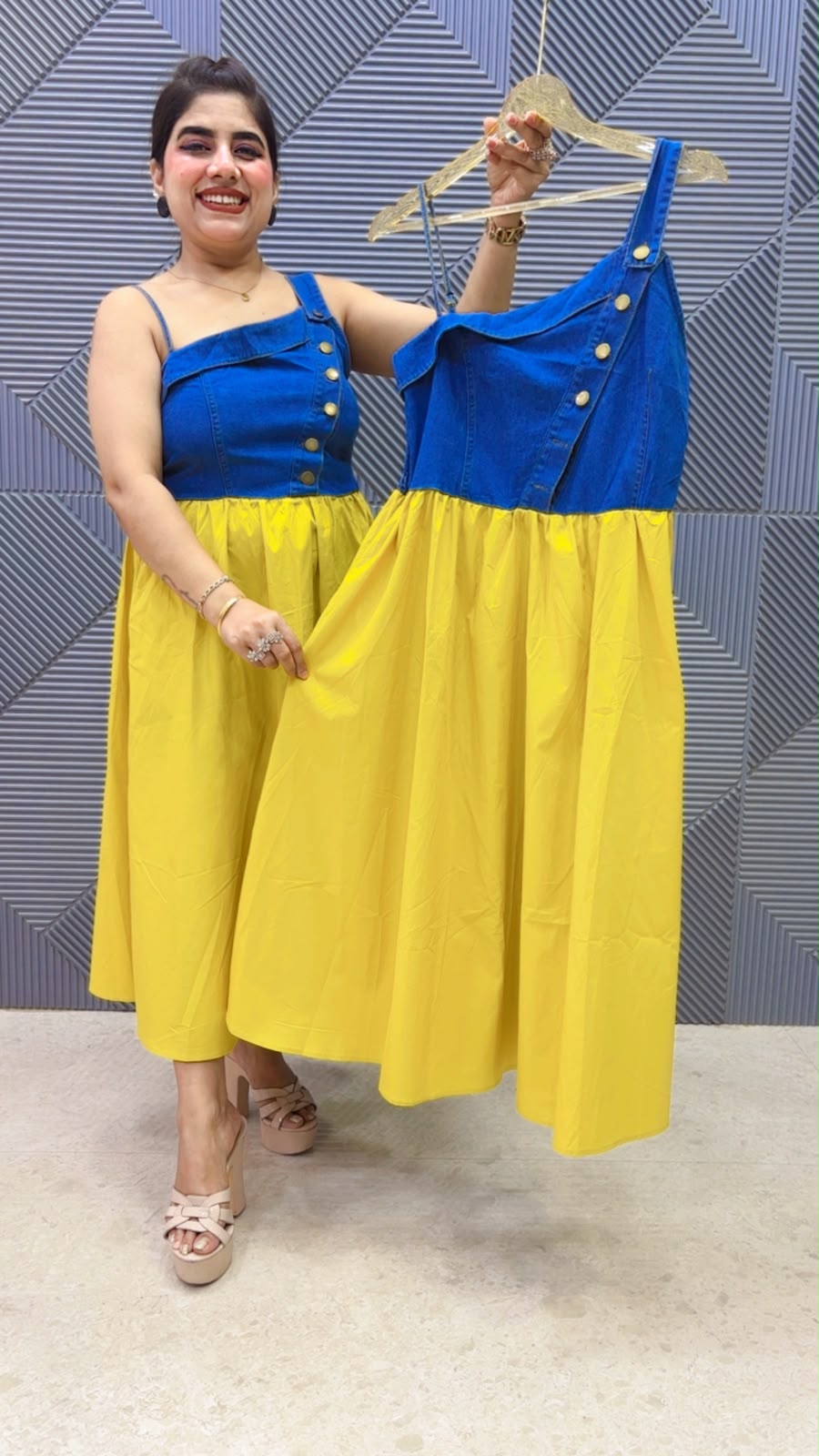 BEAUTIFUL DENIM COTTEN DRESS GGR5227 Girls Glitters