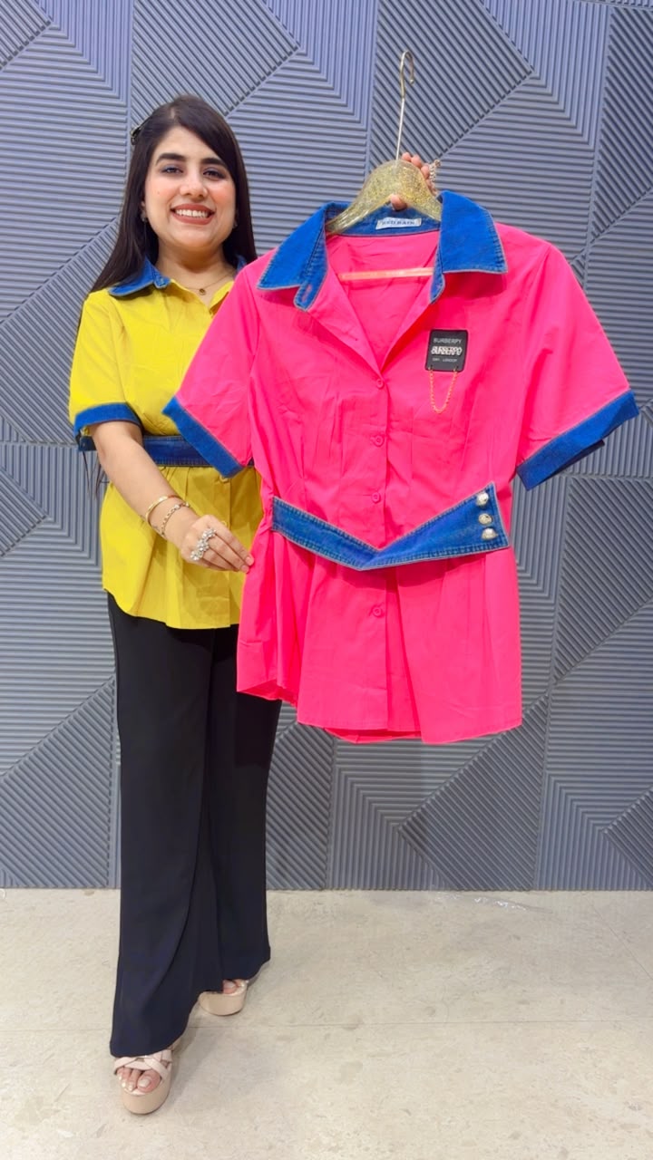 BEAUTIFULL COTTON DENIM SHIRT GGR5203 Girls Glitters