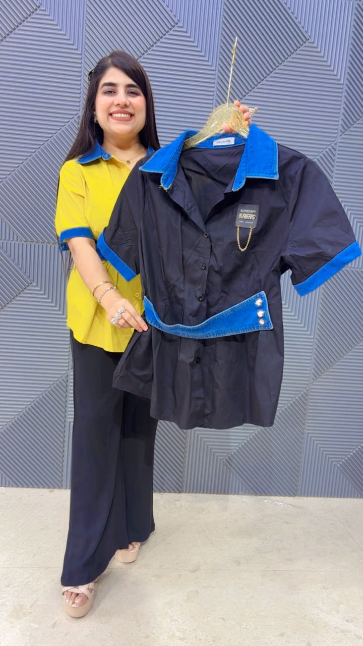 BEAUTIFULL COTTON DENIM SHIRT GGR5203 Girls Glitters