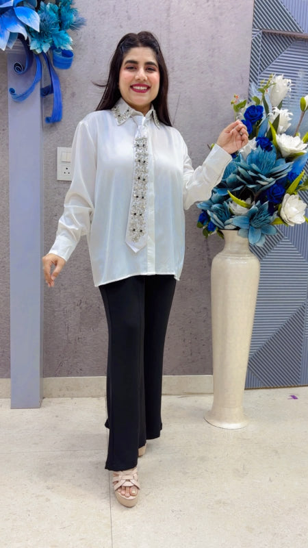 PREMIUM SHIRT WITH BEAUTIFUL TIE GGR5557 Girls Glitters