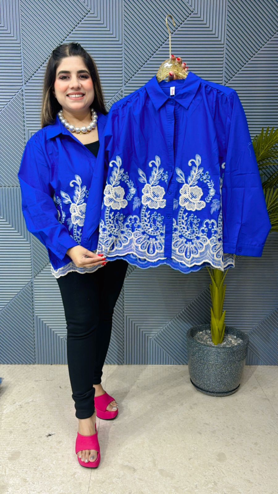 Beautiful Cotton Shirt With Embroidery Work GGR1089