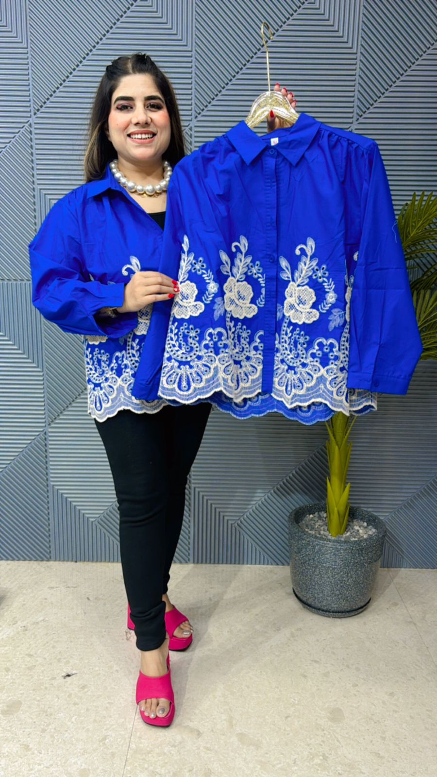 Beautiful Cotton Shirt With Embroidery Work GGR1089