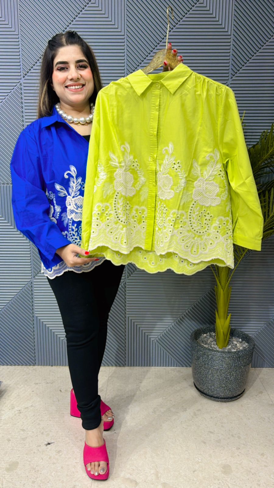 Beautiful Cotton Shirt With Embroidery Work GGR1089