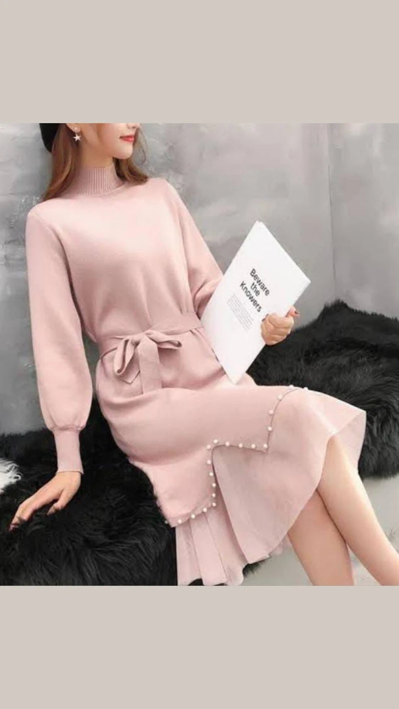 Beautiful Imported Fabric Woollen Dress GGR777