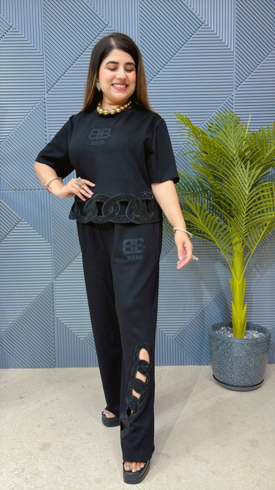 Beautiful Laser Cut Co-Ord Set GGR1269