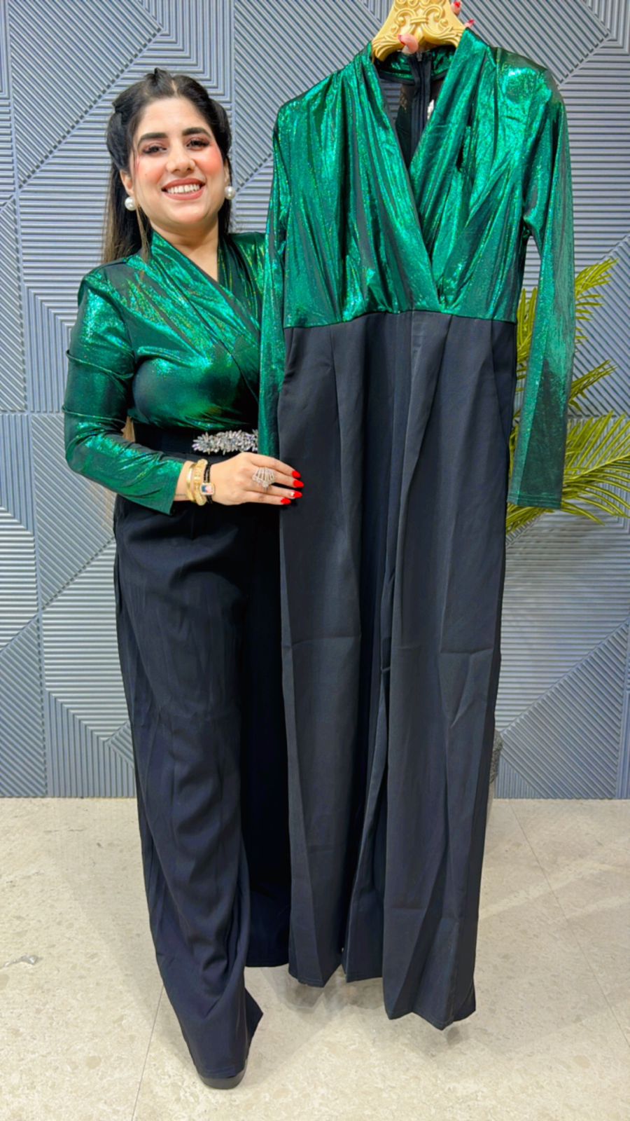 Beautiful Partywear Jumpsuit With Belt GGR1081