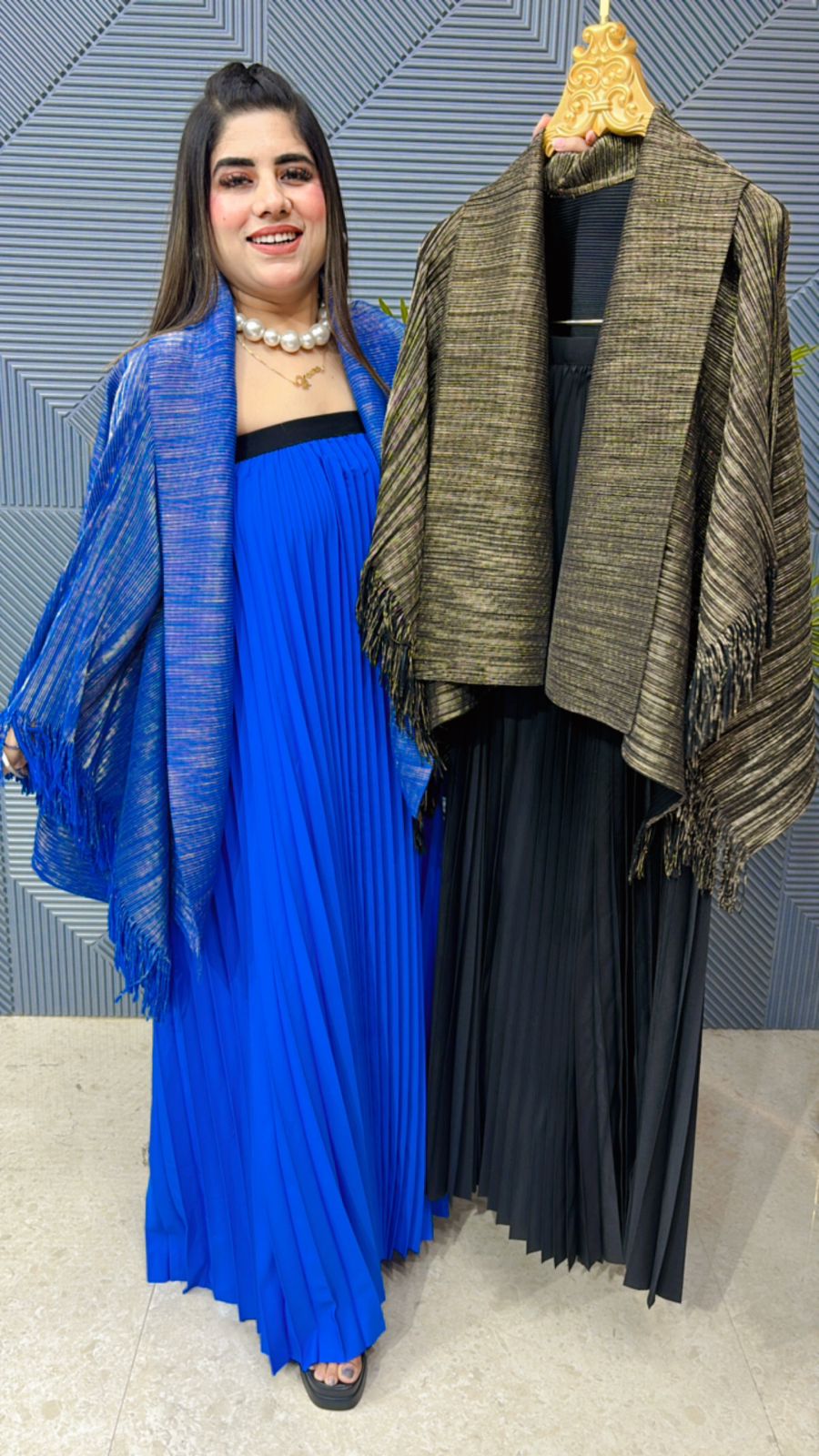 Beautiful Partywear Two Piece Dress With Shrug GGR1021