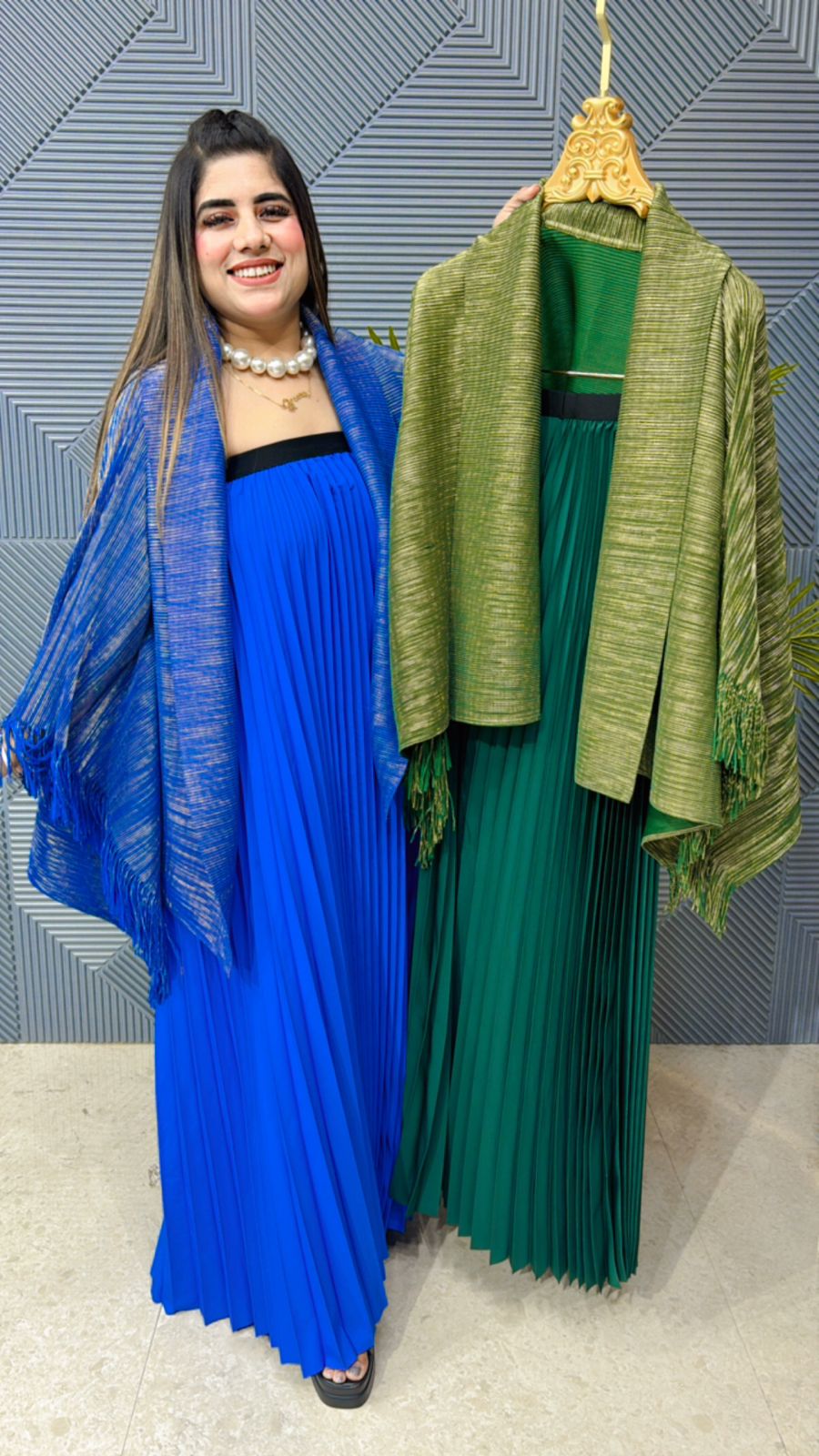 Beautiful Partywear Two Piece Dress With Shrug GGR1021