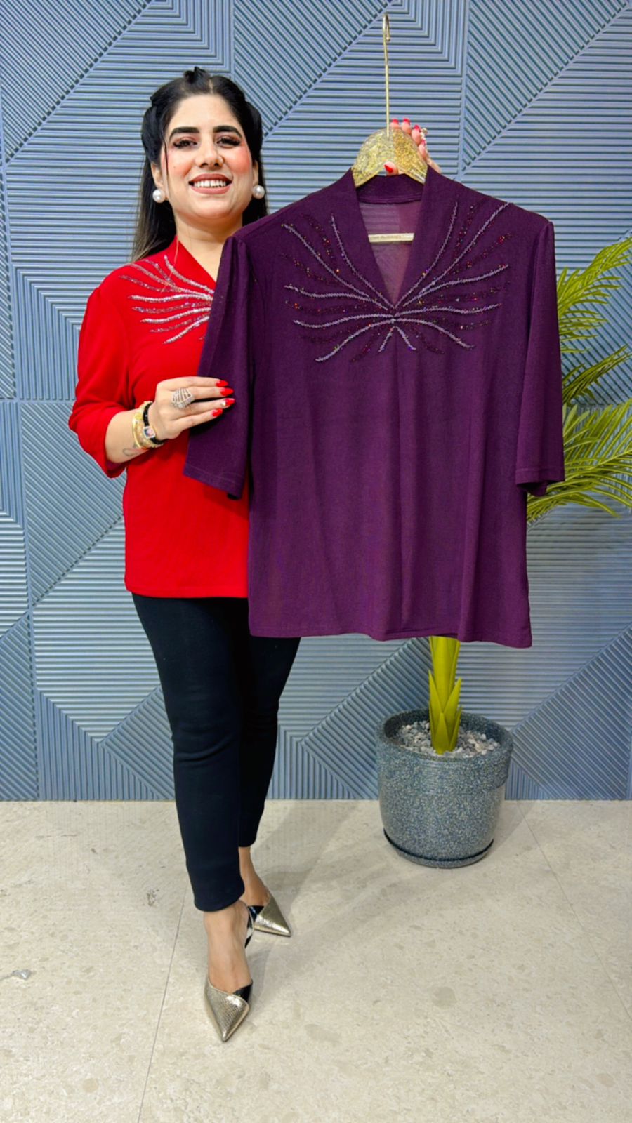 Beautiful Summer Top With Sequin Work GGR1086