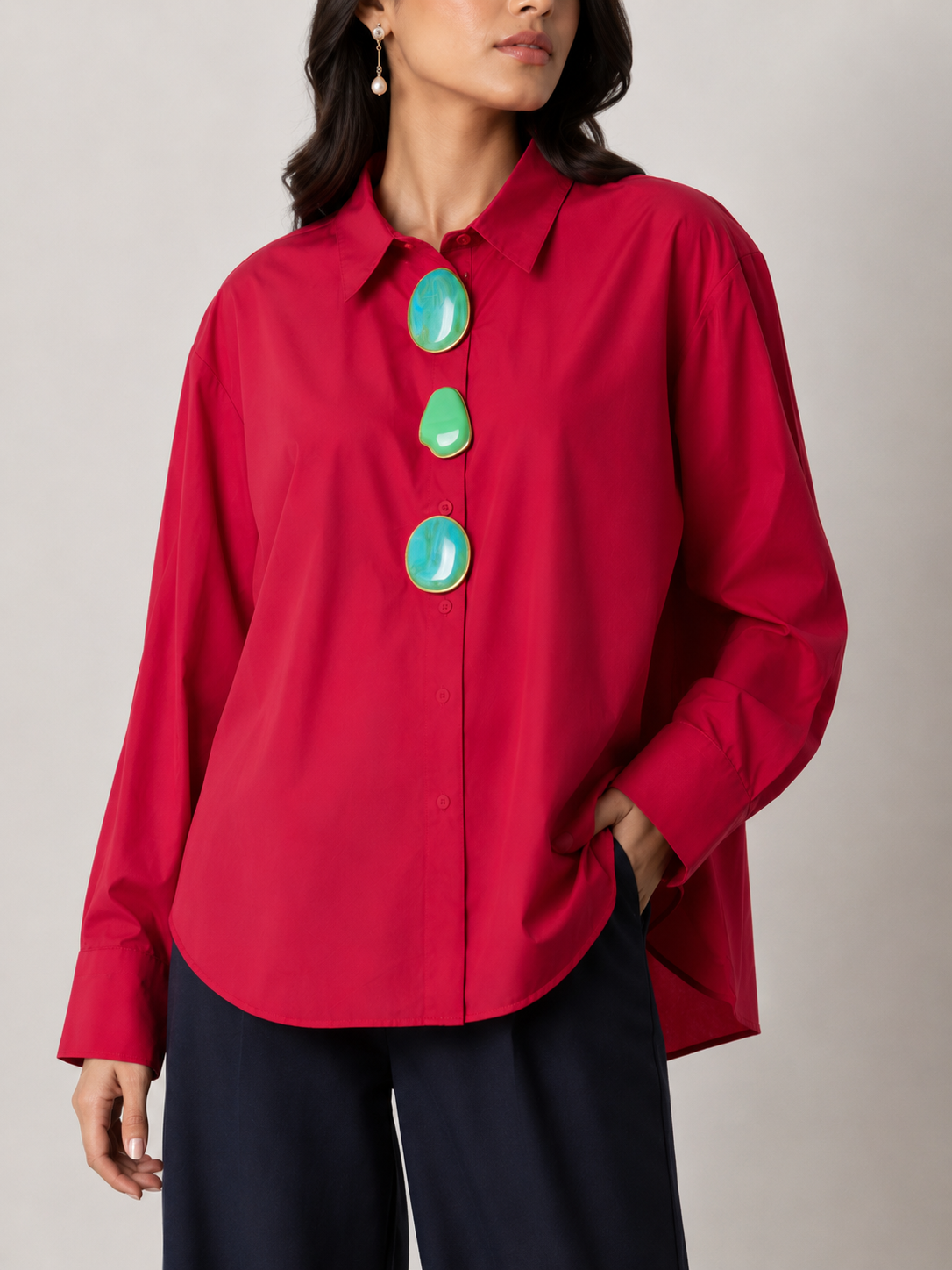 BEAUTIFUL DESIGNER COTTON SHIRT GGR5535 Girls Glitters