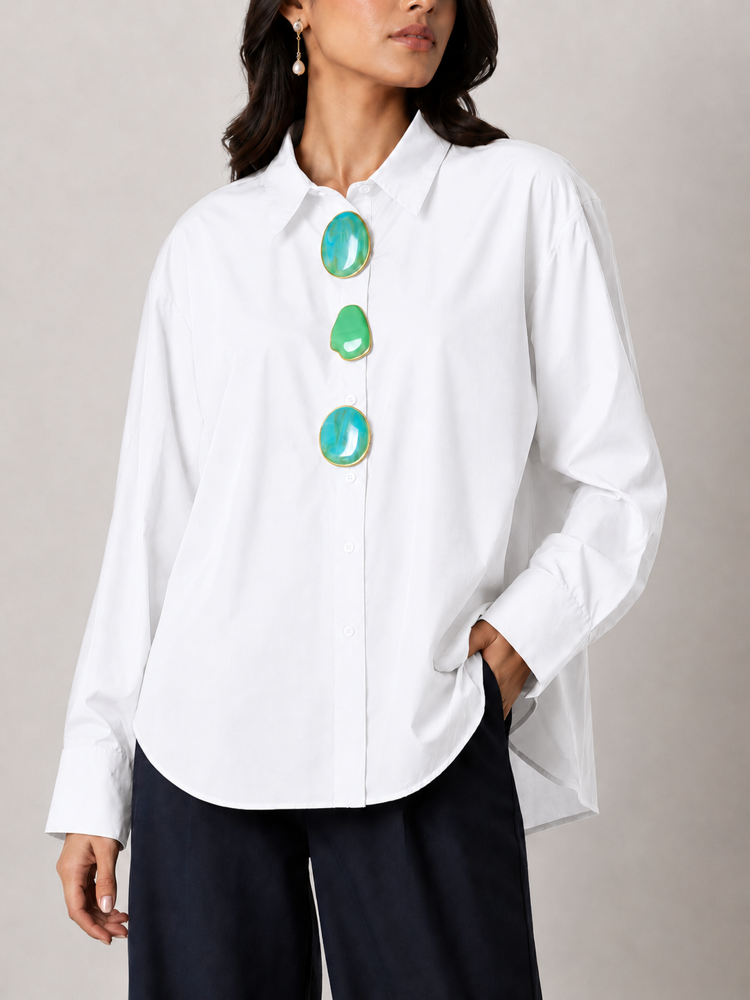BEAUTIFUL DESIGNER COTTON SHIRT GGR5535 Girls Glitters