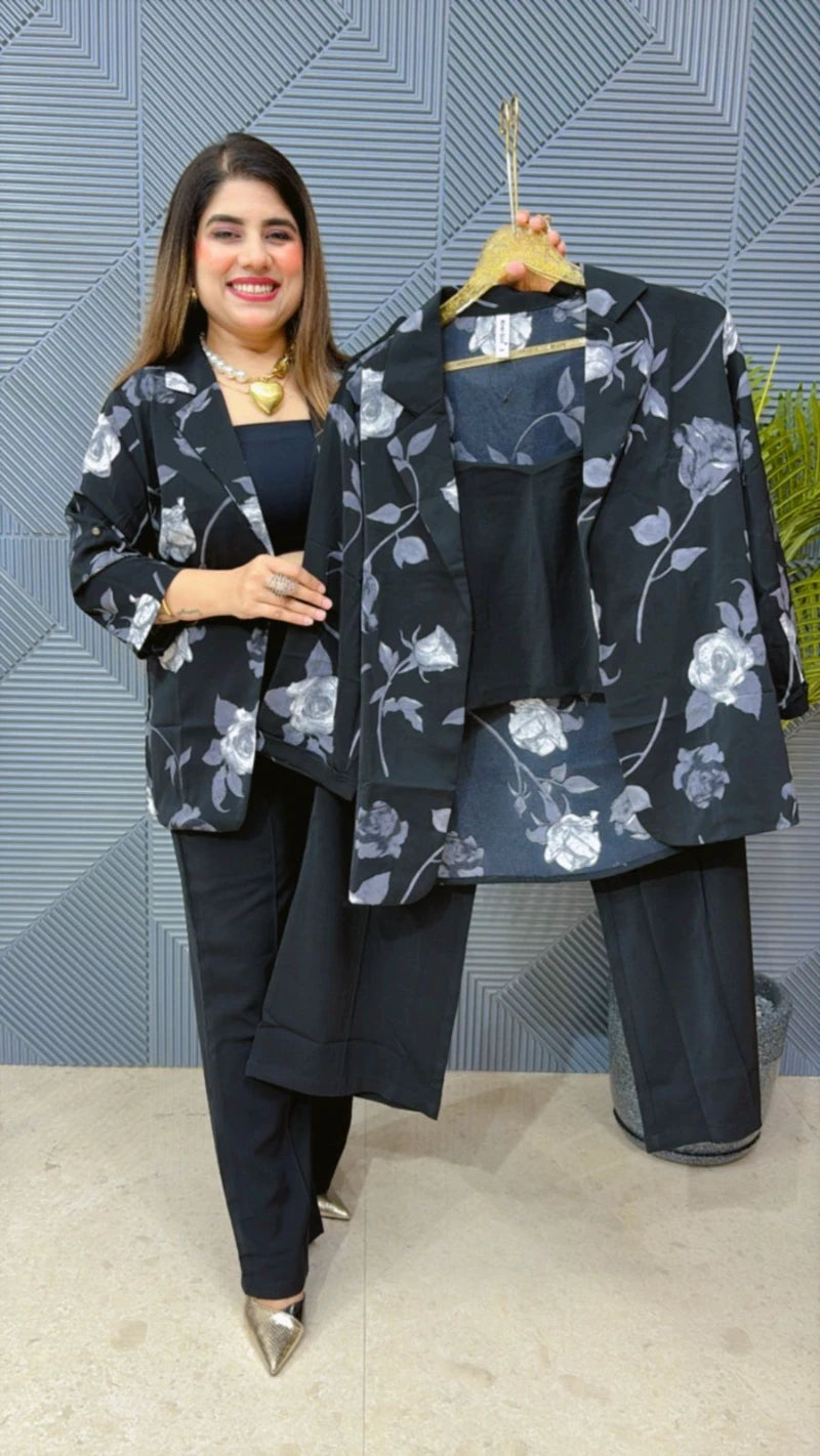BEAUTIFUL 3PC BLAZER CORD SET GGR1345