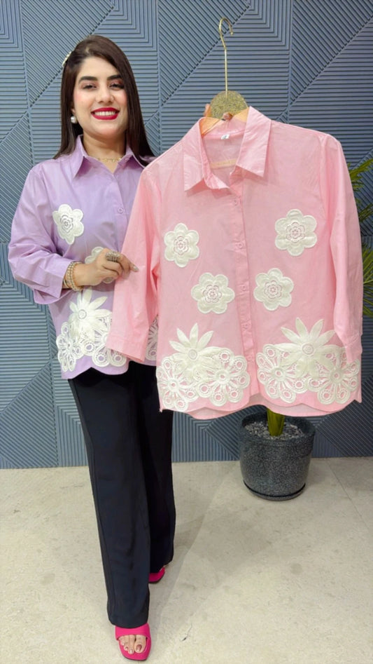 COTTON SHIRT WITH EMBROIDERY WORK GGR1752