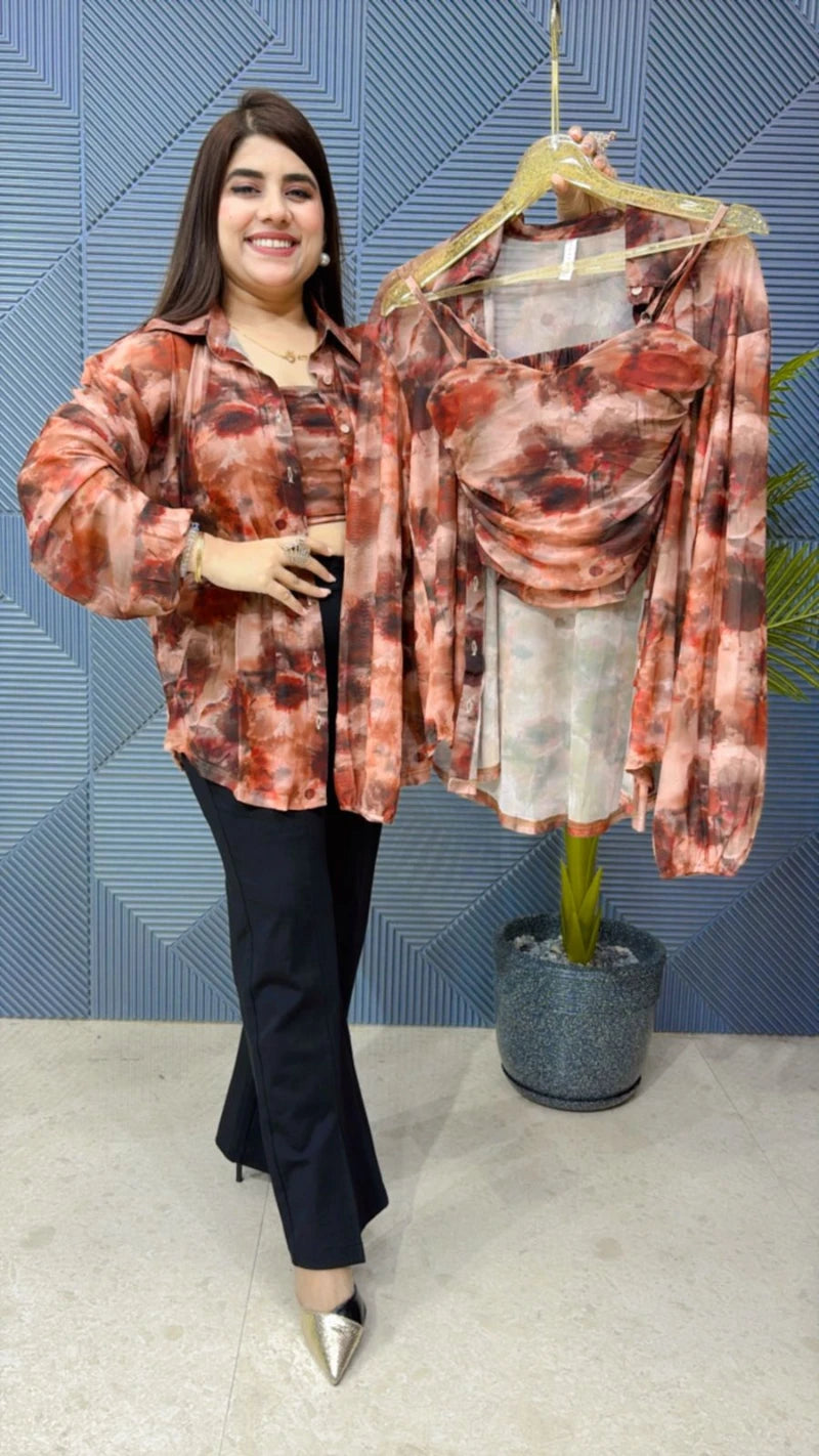 SUMMER WEAR SHIRT WITH BUSTIER  GGR1812