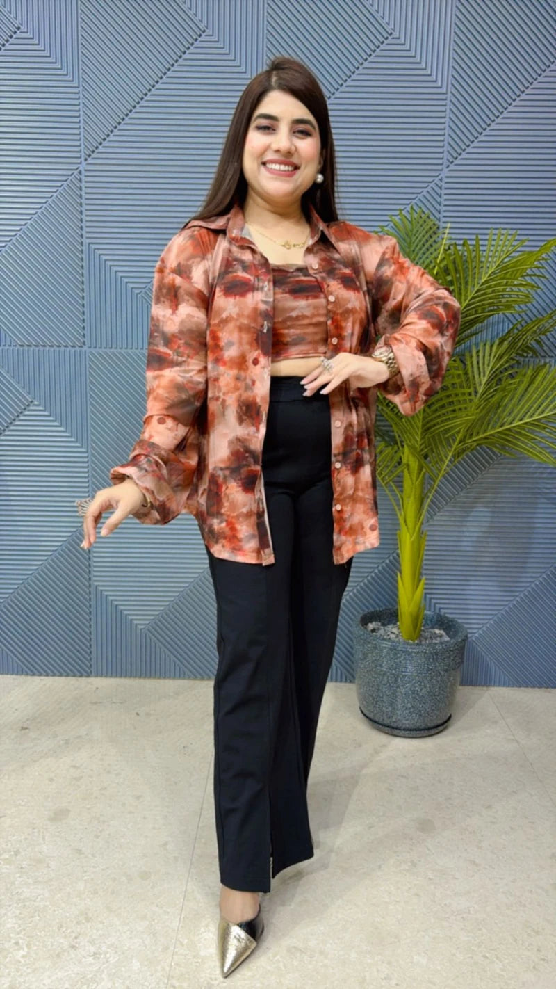 SUMMER WEAR SHIRT WITH BUSTIER  GGR1812