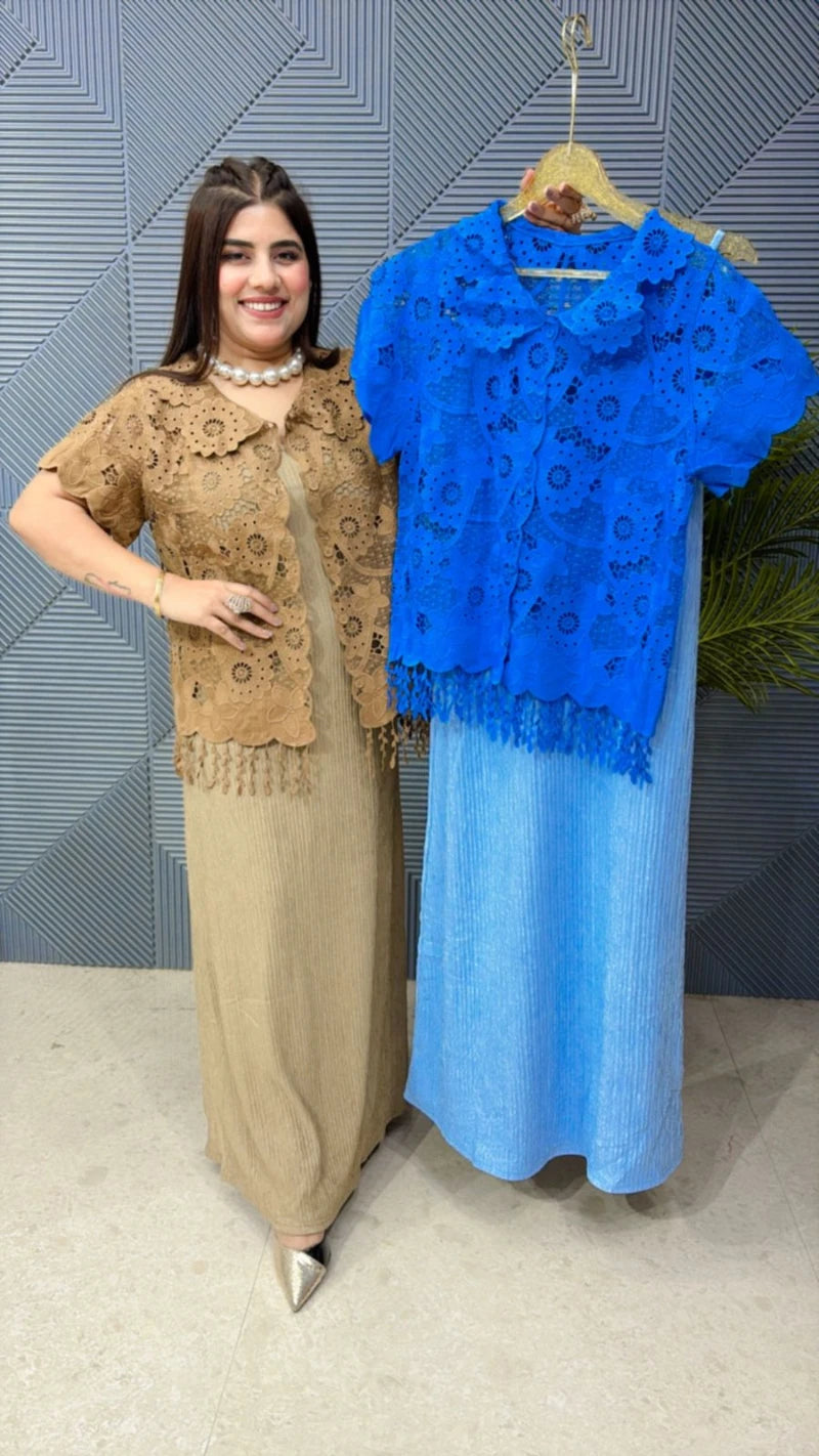 2 PIECE DRESS WITH BEAUTIFUL SHRUG GGR1898