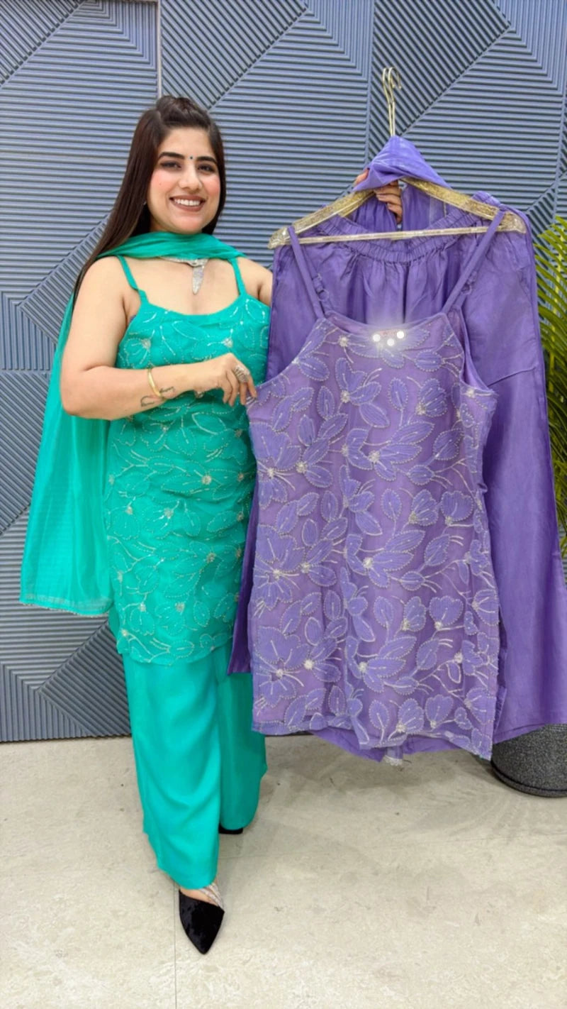 PREMIUM 3 PCS PLAZO SUIT GGR2030