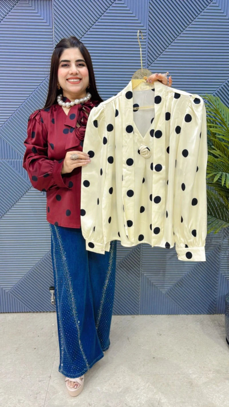 PREMIUM POLKA DOTS TOP GGR3061
