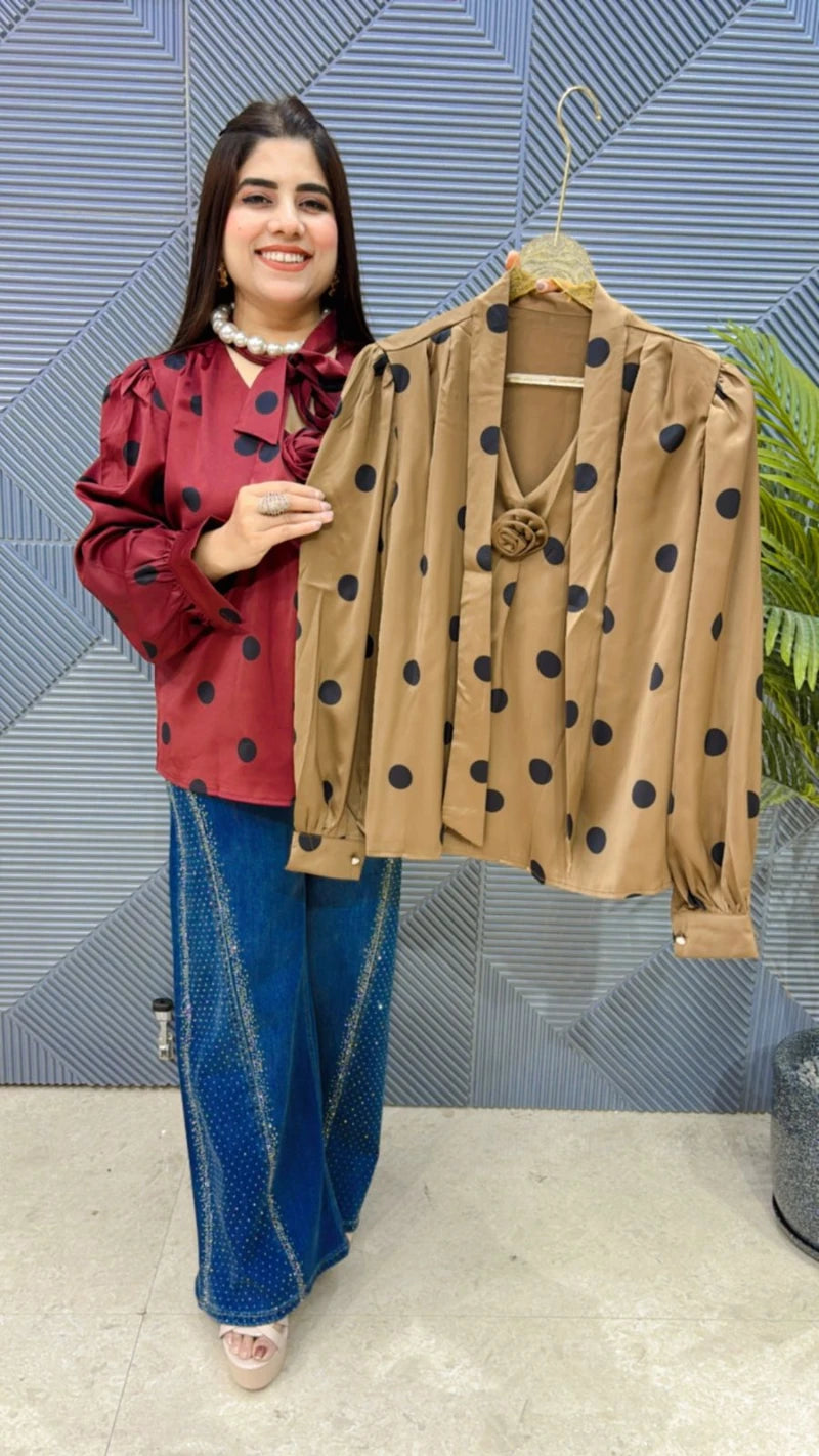 PREMIUM POLKA DOTS TOP GGR3061