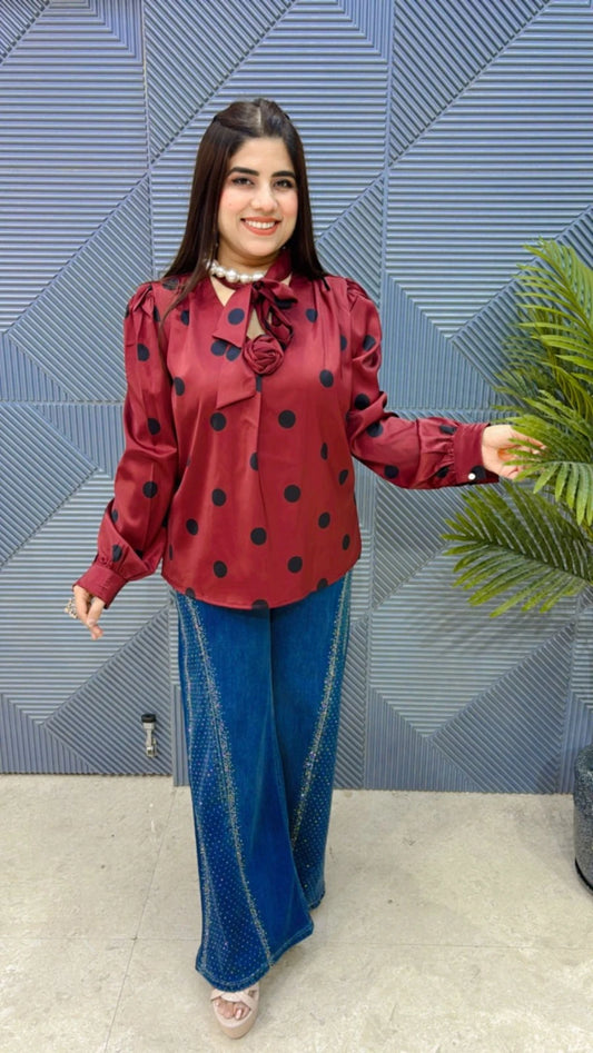 PREMIUM POLKA DOTS TOP GGR3061