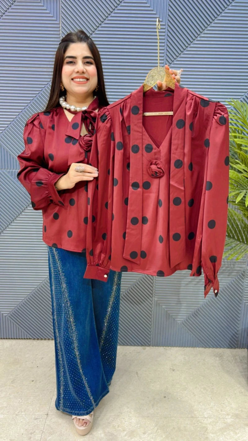 PREMIUM POLKA DOTS TOP GGR3061