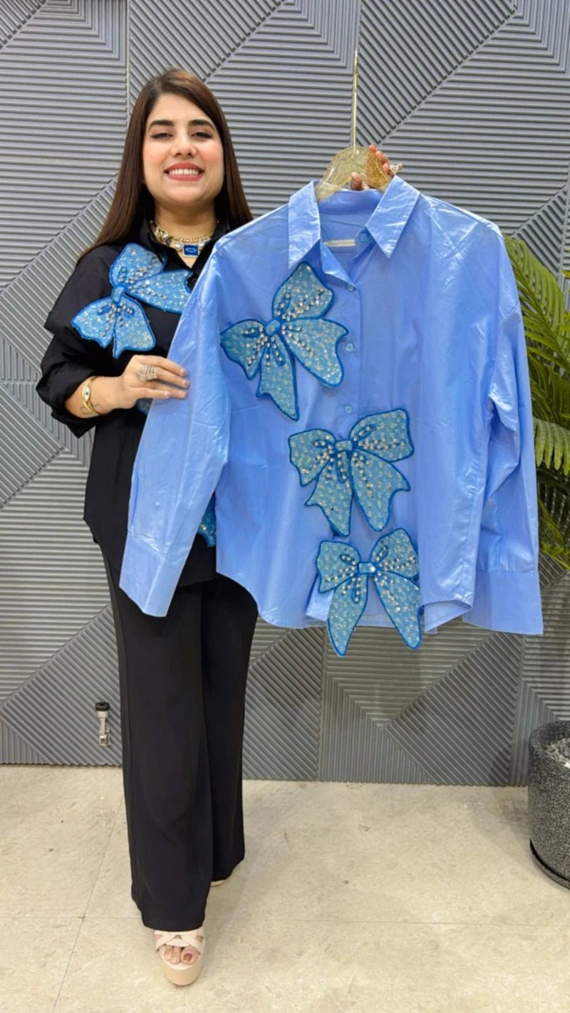 PREMIUM COTTEN SHIRT WITH BOW GGR3075